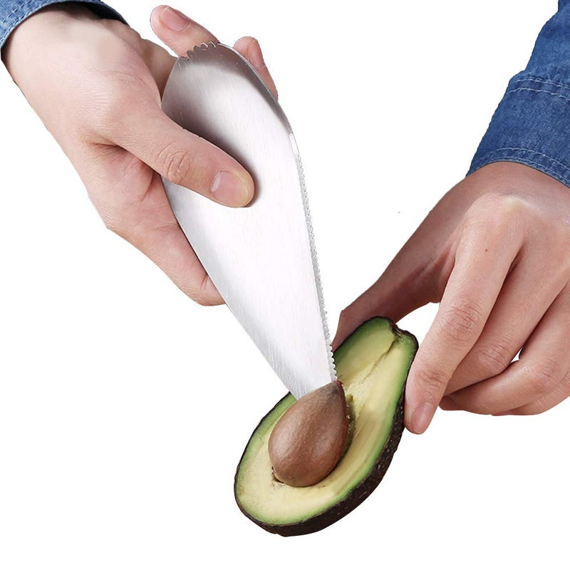 JIANGLAI Avocado Slicer, Multifunction 3 in 1 Avocado Cutter, Premium Stainless Steel Slice, Pit and Scoop Avocados Safely and with Ease, Perfect for Avocado Toast and Guacamole - Image 3